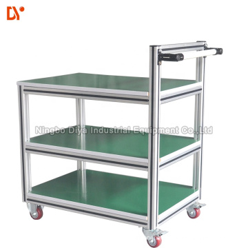 DY-T112   Aluminium Industrial Trolley Handpush Tote Cart 3 layers
